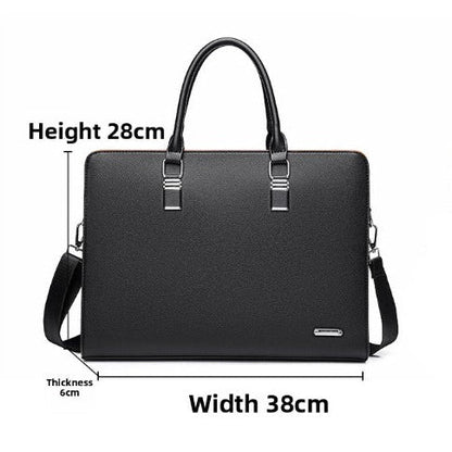 Novara Professional Business Briefcase for Men - Slim Vegan Leather Laptop Bag