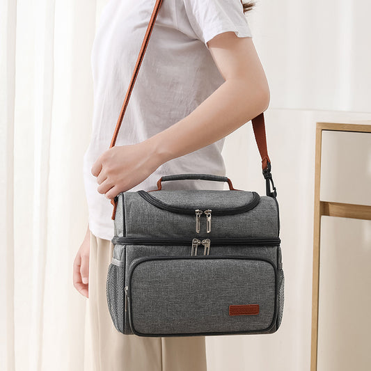 Sovere Insulated Lunch Bag - Large Capacity Double Layer Cooler Tote for Travel & Picnics