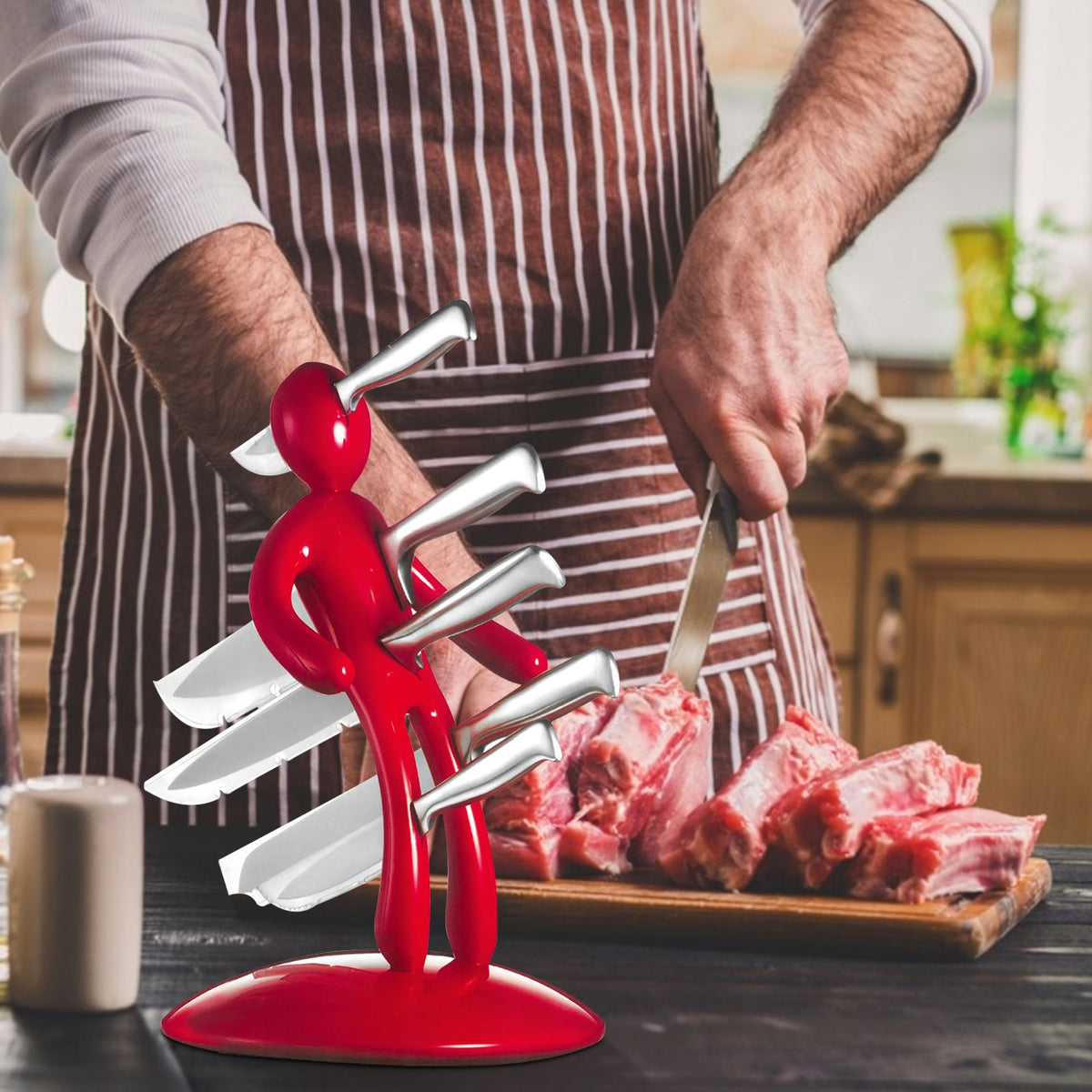 Royeva Modern Artistic Knife Holder Block For Kitchen Countertop Storage