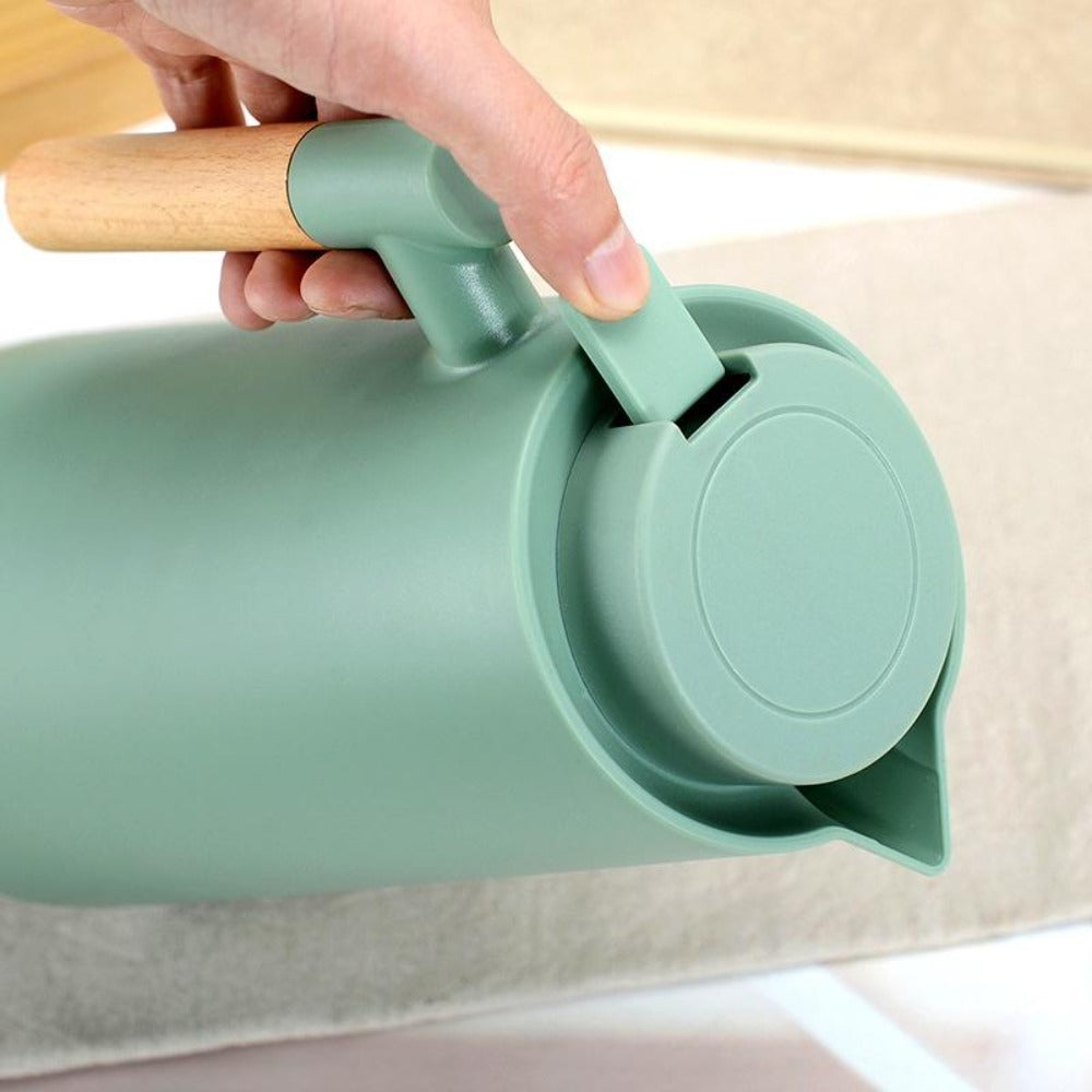 Royelle 1L Insulated Thermal Coffee Carafe With Wood Handle
