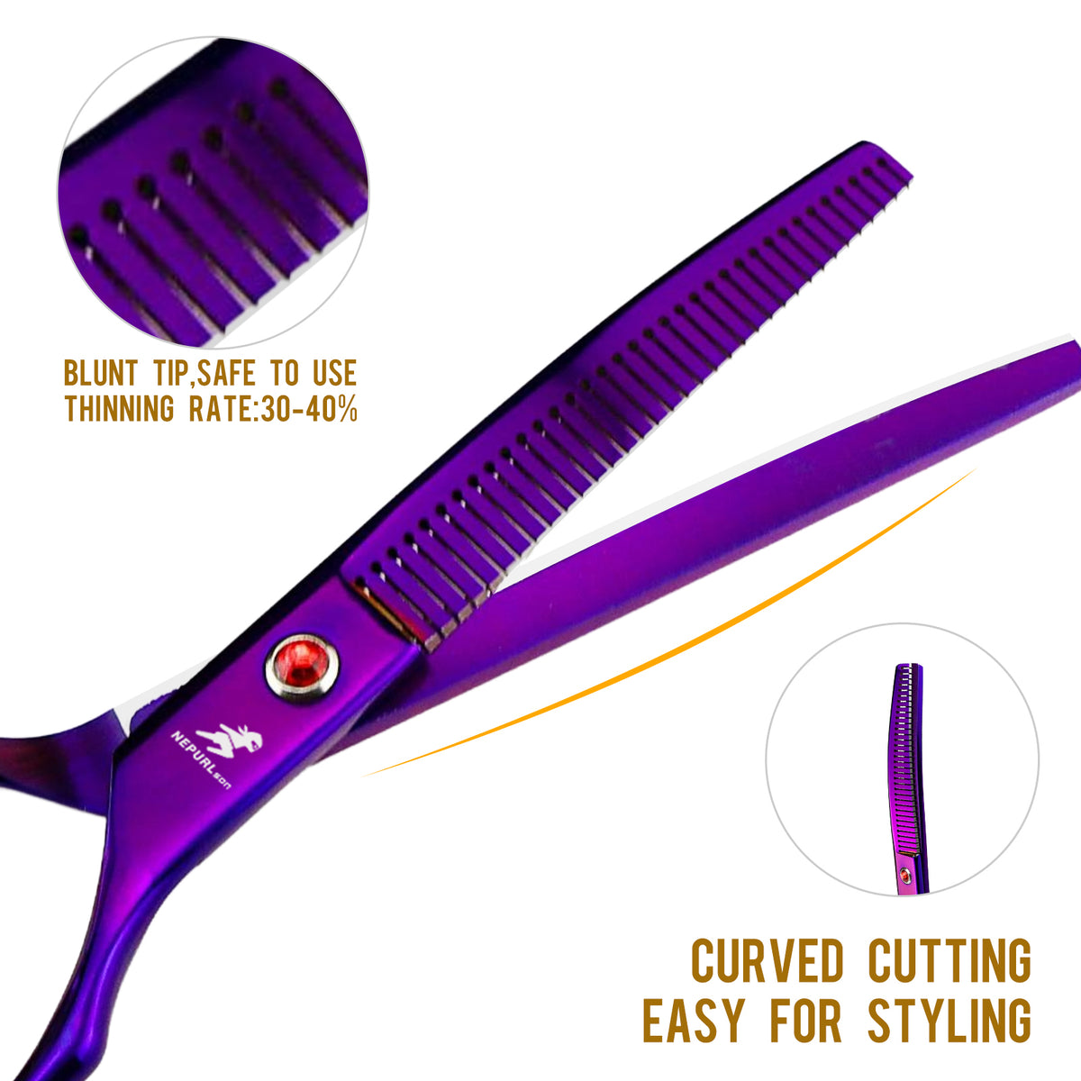 Royeva Professional Pet Grooming Scissors Kit-Rainbow Stainless Steel