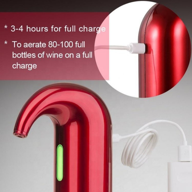 Sovere Electric Wine Aerator Dispenser with Magnetic Technology and USB Rechargeable Battery