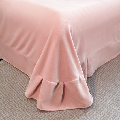 Royora 4-Piece Milk Velvet Bedding Set with Textured Duvet Cover & Pillowcases