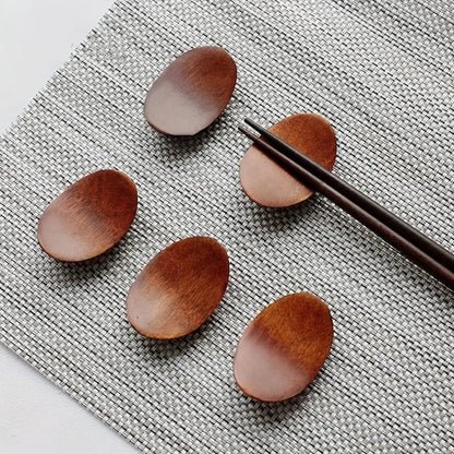 5pcs Japanese Ingot Natural Wood Chopstick Holder Rest Set 1