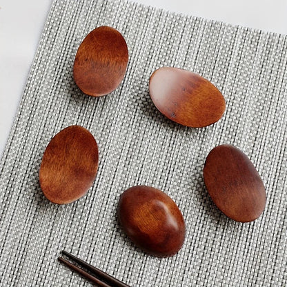 5pcs Japanese Ingot Natural Wood Chopstick Holder Rest Set 3