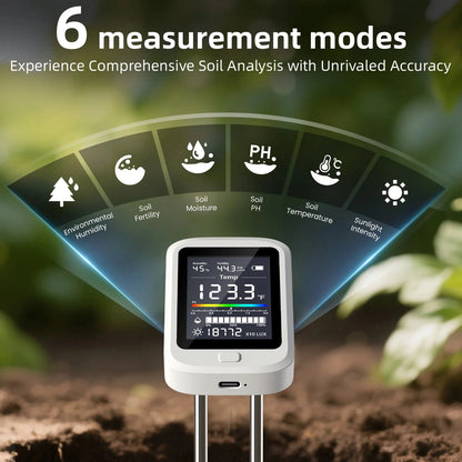 6-in-1 Digital Soil Tester pH Moisture Fertility & Sunlight Meter 2