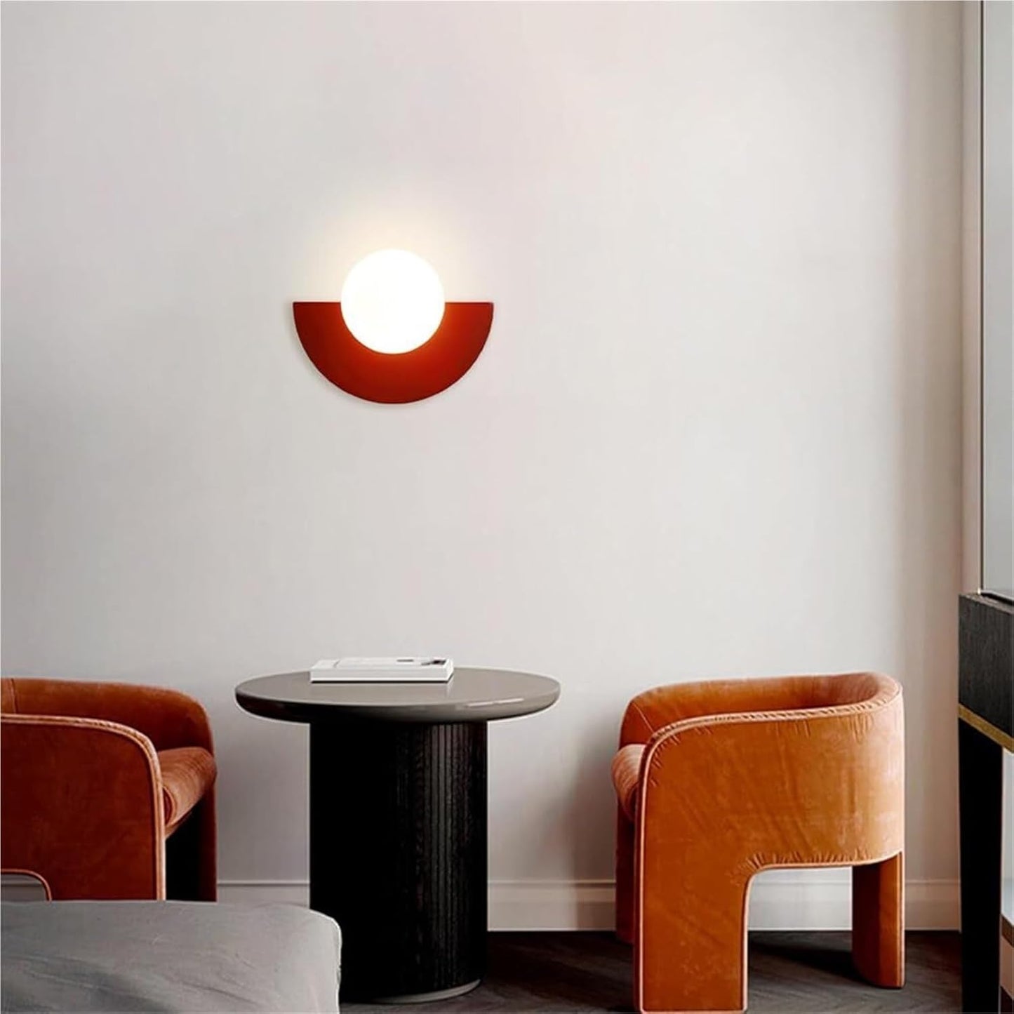 Sovere Modern Glass Globe Wall Sconce, Semi-Circle Design for Ambient Lighting
