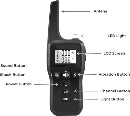 Sovere Remote-Controlled Dog Training Collar with Vibration, Sound Alerts, and LCD Display
