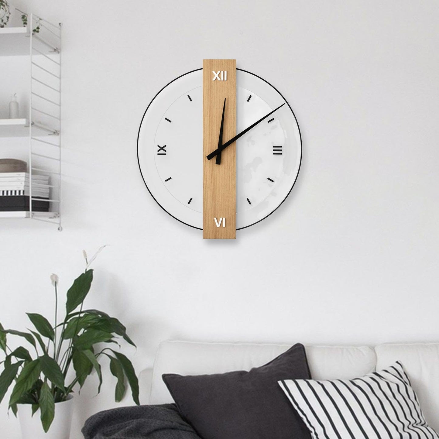 Minimalist Wall Clock Art Simple Silent Fashion Festival Gift Decorative Clock for Office Indoor Bedroom Entryway Restaurant
