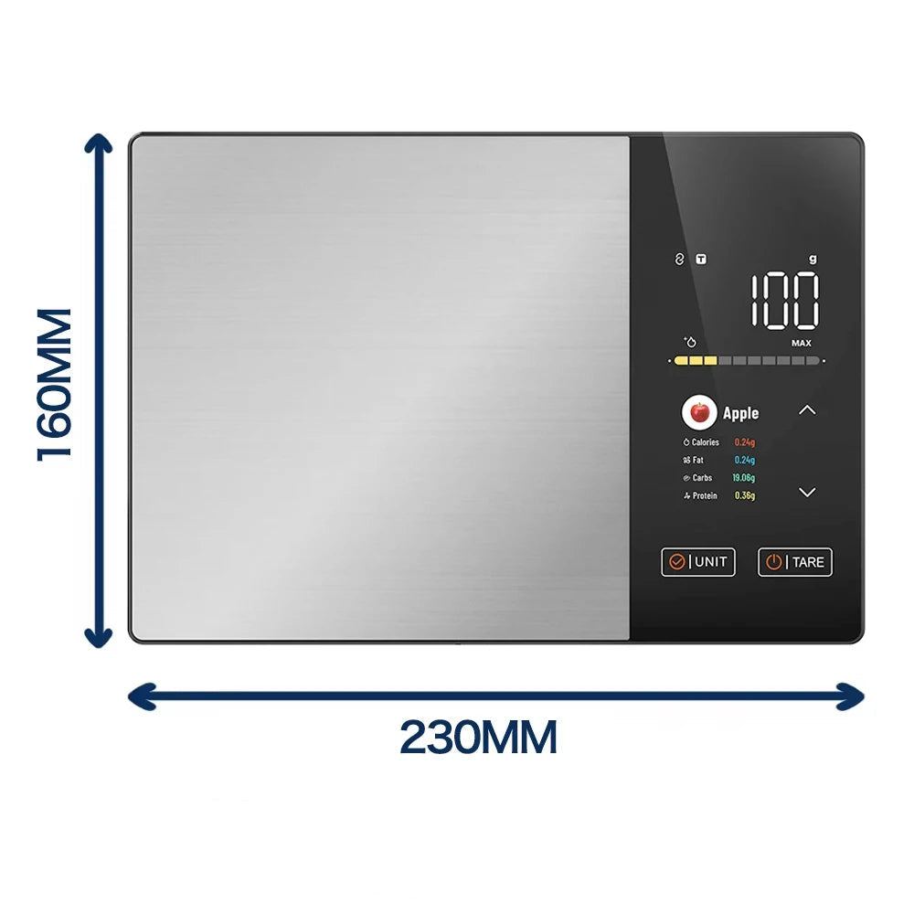 Royeva Smart Digital Kitchen Scale-Stainless Steel Food Weight Scale With Nutrition Tracking