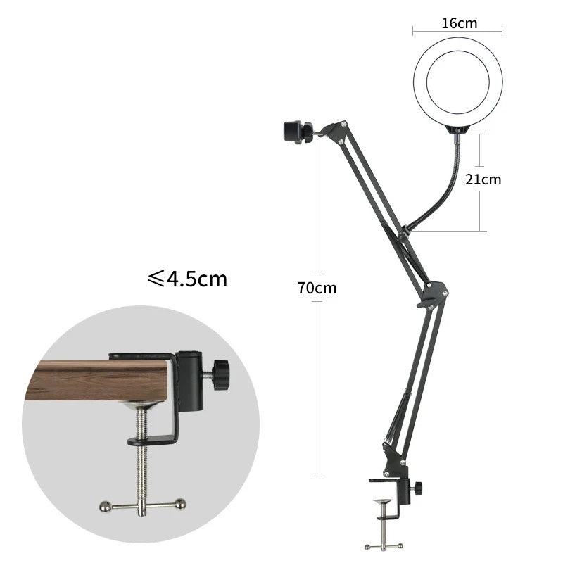 Royeva Overhead Phone Mount-Adjustable Desk Arm For Video Recording And Live Streaming