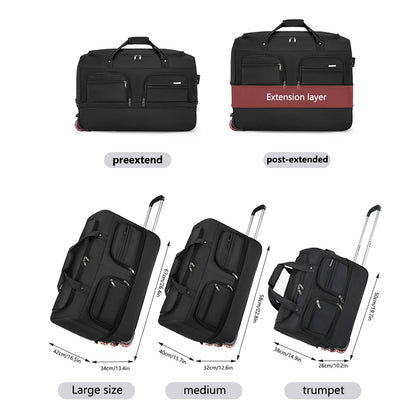 Royelle Waterproof Rolling Travel Duffel Bag With Wheels For Men And Women
