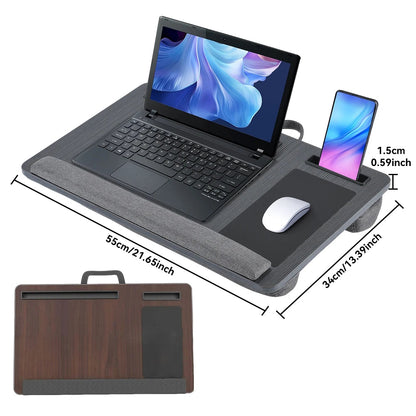 Royeva Portable Wooden Laptop Desk-Bed Tray With Mouse Pad And Wrist Rest