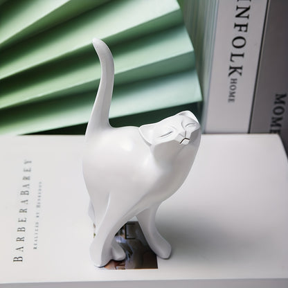 Royora Minimalist Geometric Black Cat Figurine-Modern Home Decor Sculpture