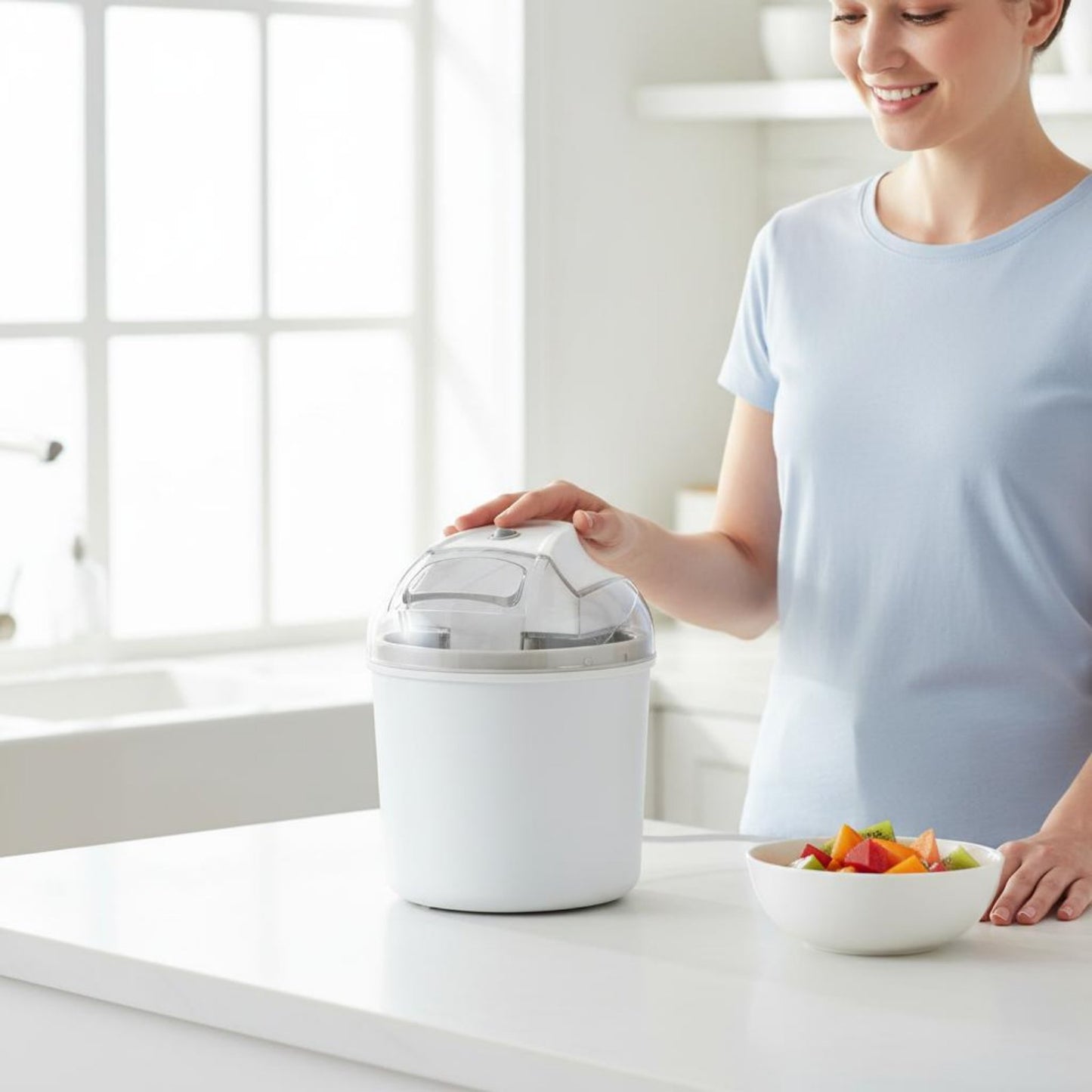 Eloria Compact Automatic Soft Serve Ice Cream Maker for Homemade Frozen Desserts