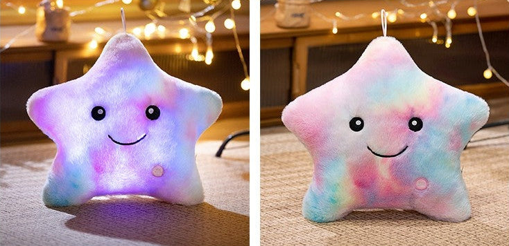 Royelle LED Star Pillow Plush Light-Up Cushion for Kids Nightlight Decor 24cm