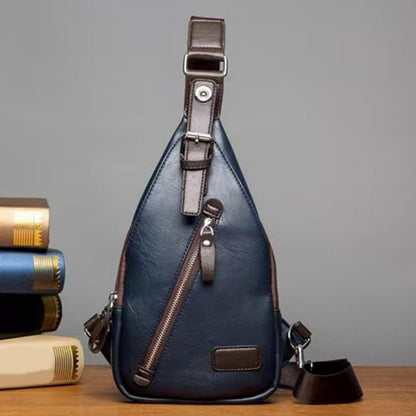 Royeva Men Anti Theft Leather Crossbody Bag-Casual Sling Backpack