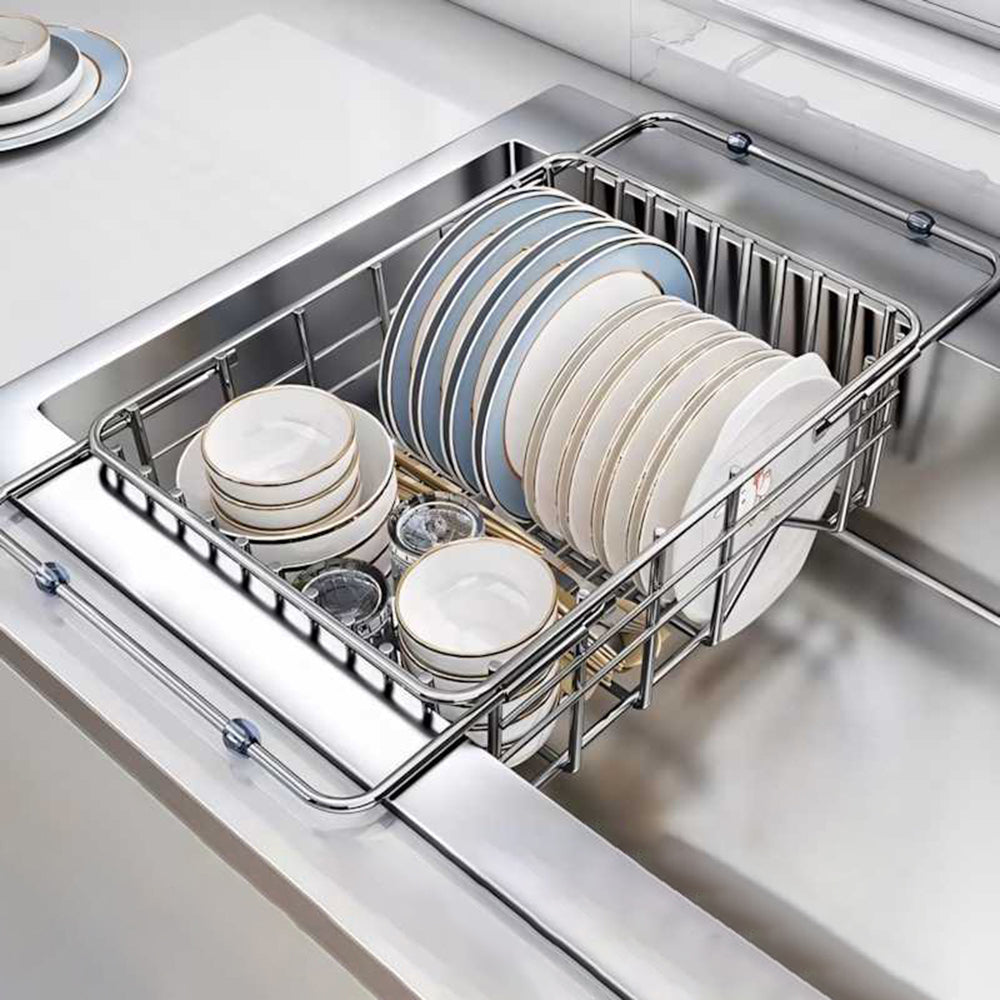 Eloria Expandable Stainless Steel Over-Sink Dish Drying Rack for Kitchen