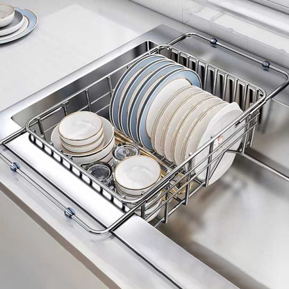 Eloria Expandable Stainless Steel Over-Sink Dish Drying Rack for Kitchen