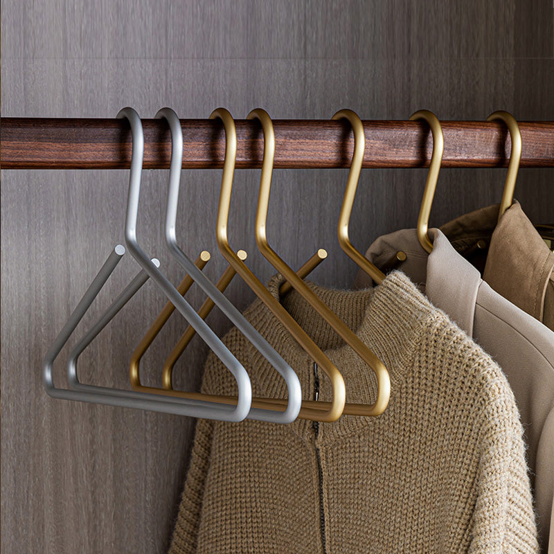 Royeva Matte Gold Non Slip Clothes Hanger-Set Of 5 Space Saving Closet Organizers