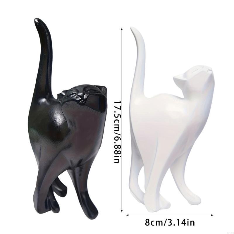 Royora Minimalist Geometric Black Cat Figurine-Modern Home Decor Sculpture
