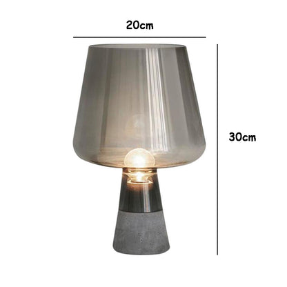 Novara Industrial Concrete Table Lamp With Glass Shade