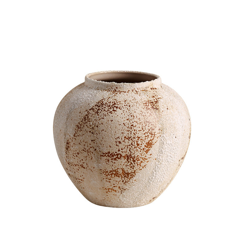Royora Wabi-Sabi Distressed Ceramic Vase - Rustic Farmhouse Decor Pottery