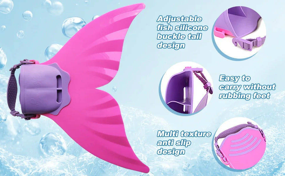 Royeva Adjustable Mermaid Monofin Swim Fin For Kids Training And Swimming