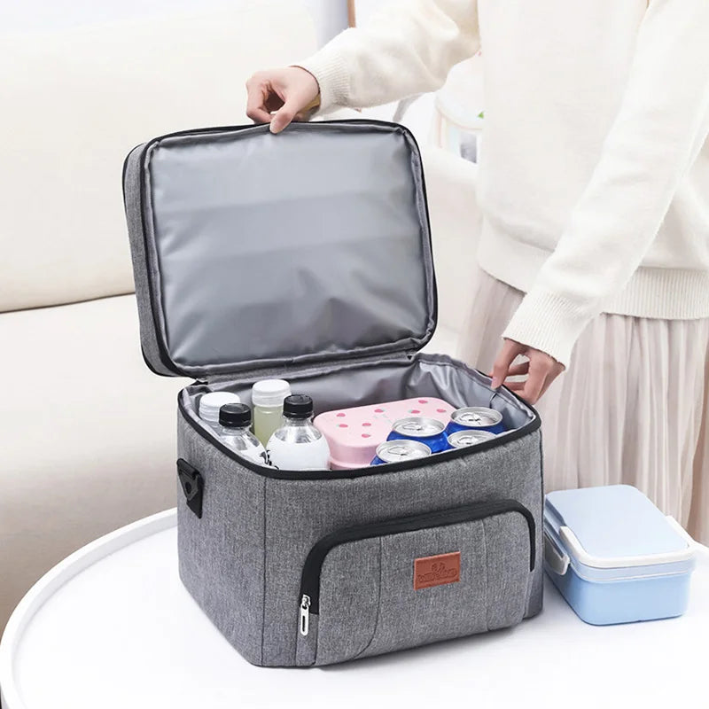 Sovere Insulated Lunch Bag - Large Capacity Double Layer Cooler Tote for Travel & Picnics