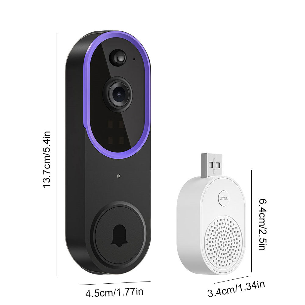 Royelle Wireless Video Doorbell Camera with HD Night Vision, Two-Way Talk & Person Detection + Indoor Chime