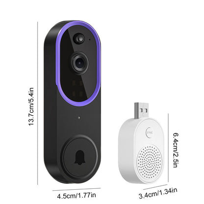 Royelle Wireless Video Doorbell Camera with HD Night Vision, Two-Way Talk & Person Detection + Indoor Chime