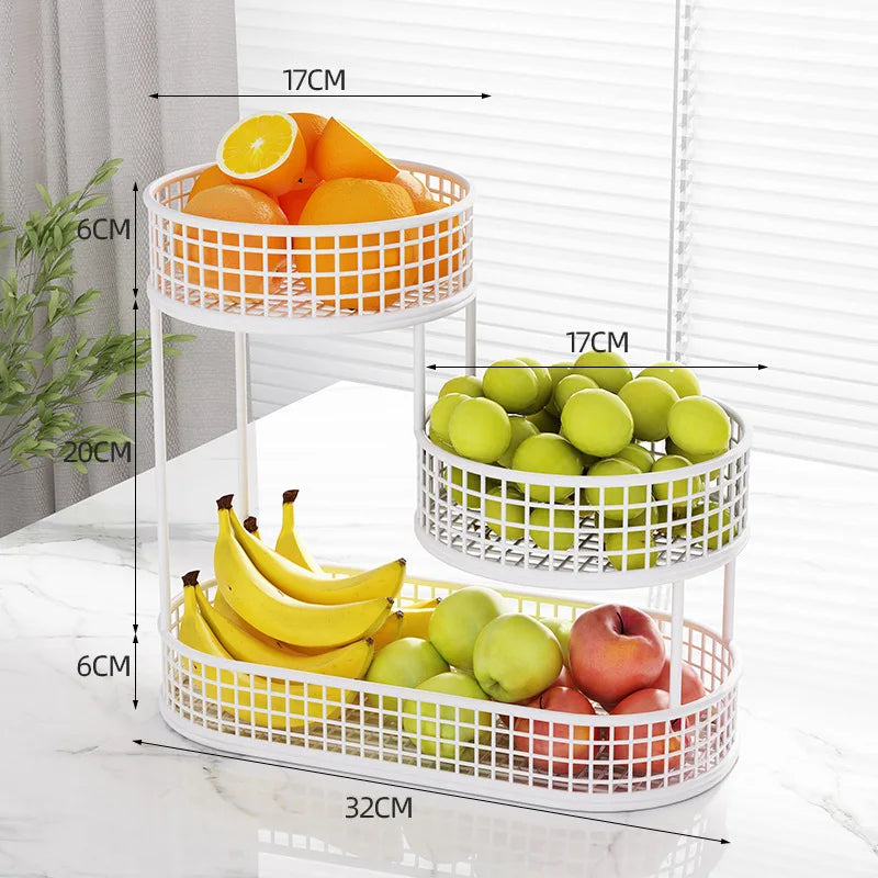 Royelle Gold 3-Tier Kitchen Counter Organizer-Fruit Basket Stand