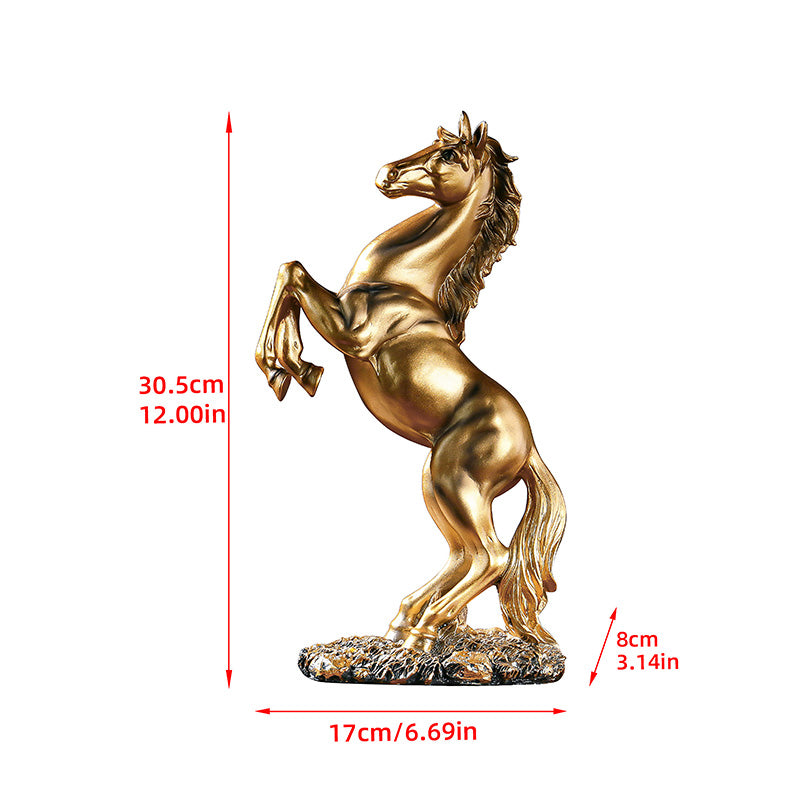 Novara White Rearing Horse Sculpture - Dynamic Equine Figurine
