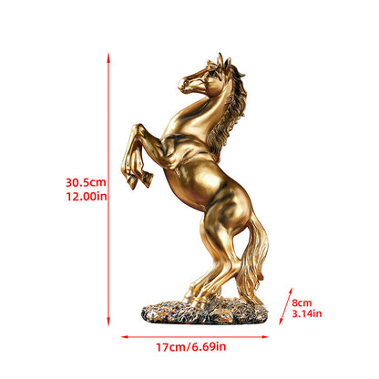 Novara White Rearing Horse Sculpture - Dynamic Equine Figurine