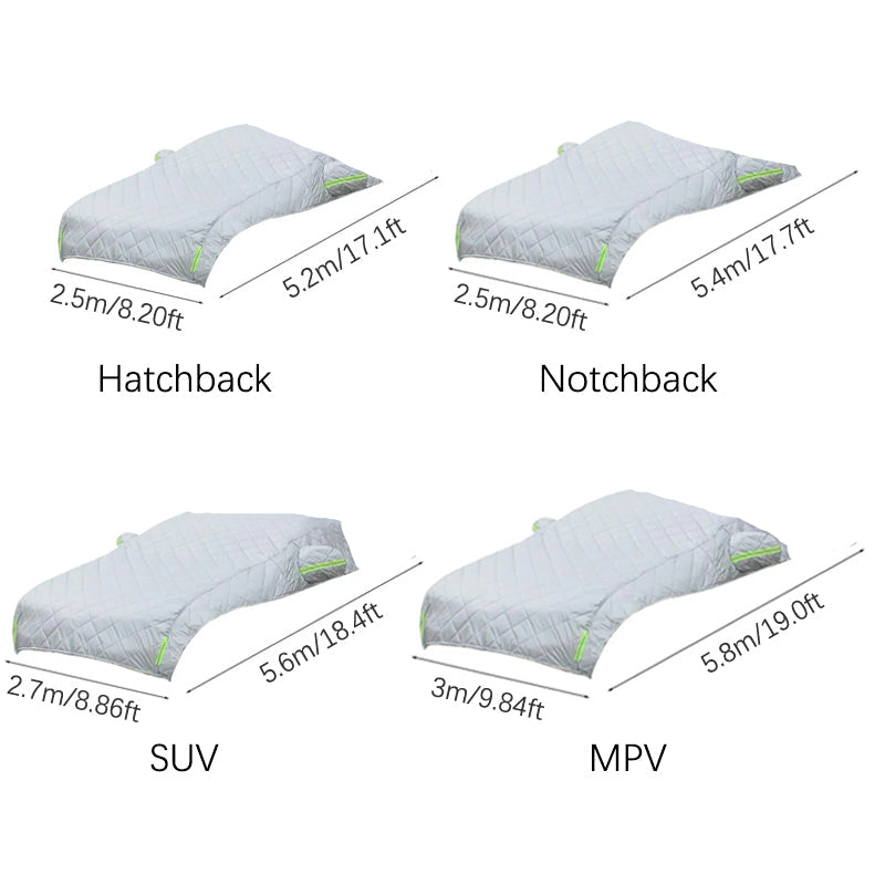 Royeva 5 Layer Waterproof Car Cover-Hail Protection Snow And UV Shield