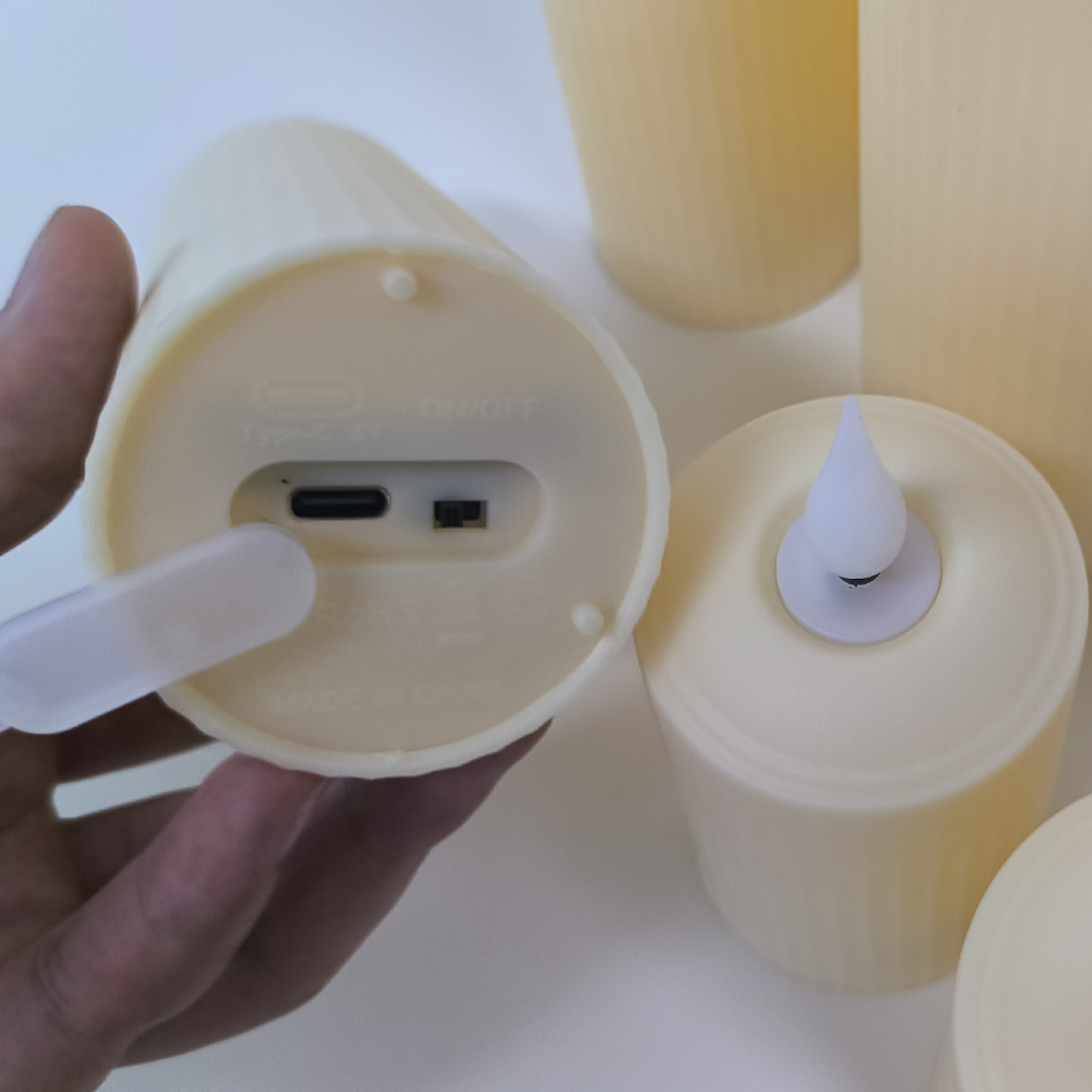 Novara LED Flameless Pillar Candles-Flickering Rechargeable Wax Candle Set