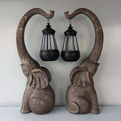 Royeva Solar Elephant Garden Statue Light-Outdoor LED Lantern Decor