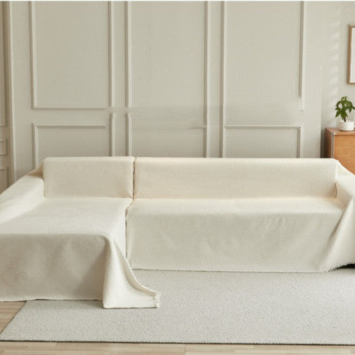 Novara Woven Sofa Throw Cover-Washable Cotton Blend Couch Protector