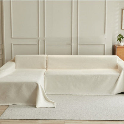 Novara Woven Sofa Throw Cover-Washable Cotton Blend Couch Protector