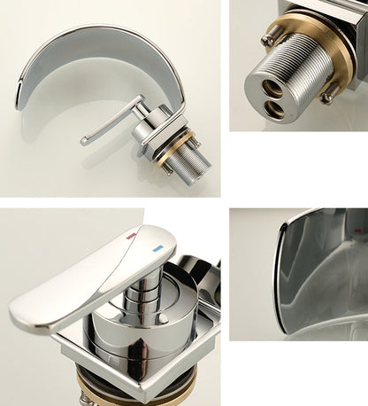 Royelle Modern Waterfall Bathroom Basin Faucet For Vanity Sinks