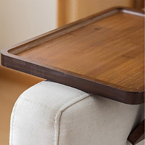 Novara Bamboo Armrest Tray Table for Sofa Couch Arm-Wide Flat Design
