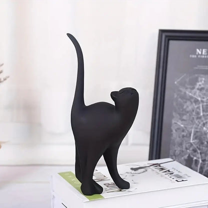 Royora Minimalist Geometric Black Cat Figurine-Modern Home Decor Sculpture
