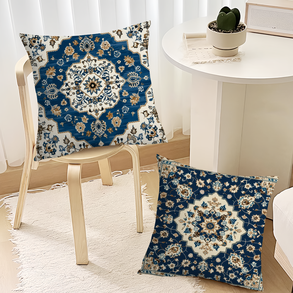 Novara Baroque Bohemian Throw Pillow Covers - 4-Piece Decorative Accent Set