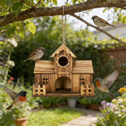 Novara Wooden Birdhouse for Small Garden Birds - Durable & Easy Clean Nesting Box