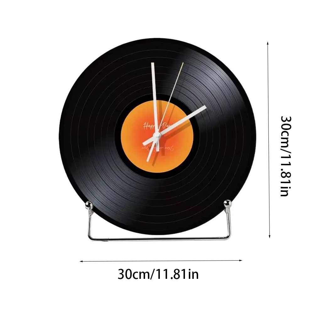 Novara Vintage Vinyl Record Clock with Stand - Aesthetic Desk & Wall Art for Music Lovers