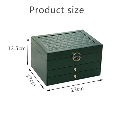 Luxoria Multilayer Leather Jewelry Box for Women - Elegant Jewelry Organizer
