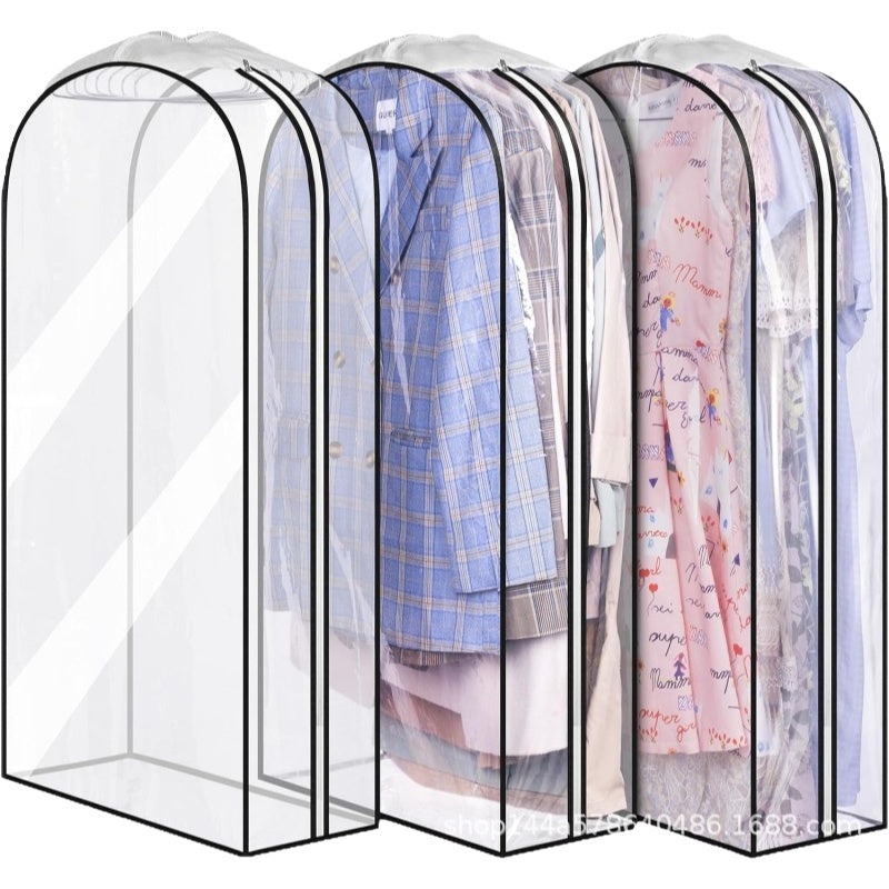 Royeva 6-Pack Clear Garment Bags with Side Zipper for Suits, Dresses, Coats & Storage