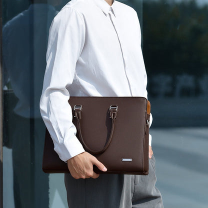 Novara Professional Business Briefcase for Men - Slim Vegan Leather Laptop Bag