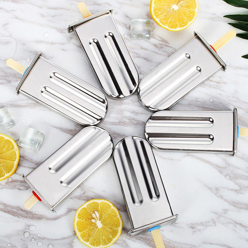 Royelle Stainless Steel Ice Pop Molds with Stand - Reusable Freezer Pop Maker