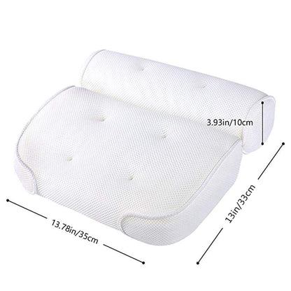 Royeva Spa Bath Pillow Ergonomic Headrest Double-Padded Non-Slip Neck & Back Support